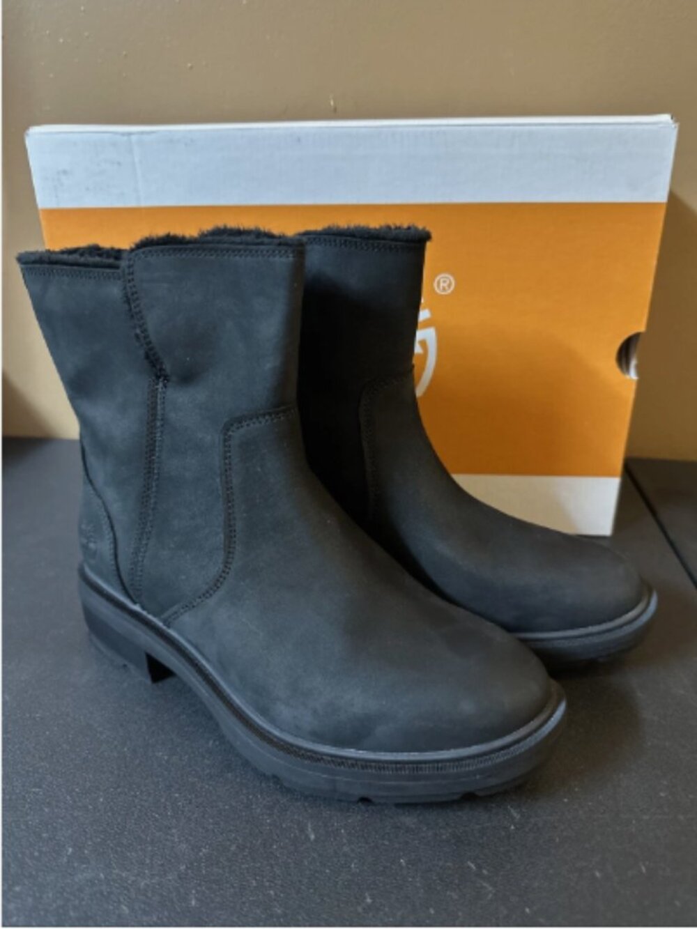Timberland Brimfield Leather Warm Lined Mid Boots-Black Full Grain-11M-A660177